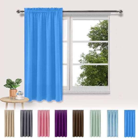 Blackout Curtains Heat Insulating Silk | Energy Saving Noise Reducing Solid Color | Bedroom Kitchen Window Panel | Easy Install | Improved Sleep | Includes 1 Curtain