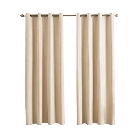 Blackout Curtains Insulated Sunscreen Drapes, Room Darkening Window Coverings for Bedroom Living Room, Durable Polyester Fabric, Easy Installation, Light Blocking Heat Insulating,Beige