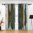 thumbnail image 1 of Lfeey Blackout Curtains, Light Blocking for Bathroom/Bedroom, 52x63 inch, 2 Panels, Colorful Wood Panels, 1 of 6