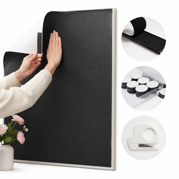 Blackout Curtains, Magnetic No Drill Cuttable Shades for Bedroom, Nursery, RV, 39 x 57 Inch