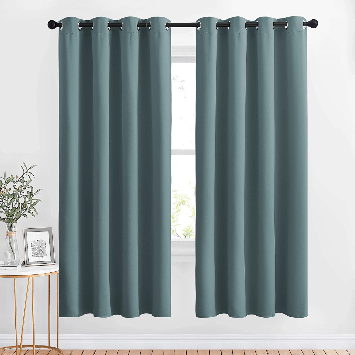 Blackout Curtains Panels For Bedroom Thermal Insulated Solid Ring Top