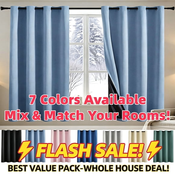 Blackout Curtains Panels for Living Room, 1 Panel, 50"*40", Microfiber Noise Reducing Thermal, Insulated Solid Ring Top, Blackout Window Drapes _ #01 _ Beige
