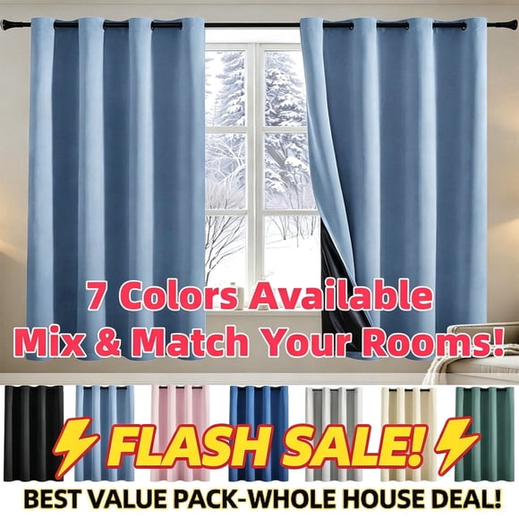 Blackout Curtains Panels for Living Room, 1 Panel, 50"*40", Microfiber Noise Reducing Thermal, Insulated Solid Ring Top, Blackout Window Drapes _ #01 _ Beige
