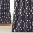 thumbnail image 1 of Blackout Curtains Panels for Living Room, Greyish Purple, 52" Wide x 84" Long, 2 Panels, Sound Reducing Thermal Insulated Wave Line Foil Print Design Curtains for Patio Sliding Glass Door, 1 of 8