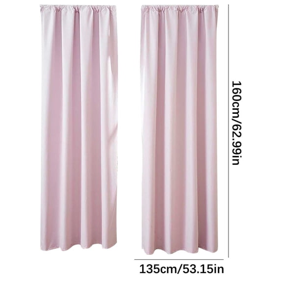 Blackout Curtains Set of 2 Complete Light Blocking for Bedroom Kitchen Scandinavian Solid Pink 53x63 Inch