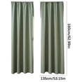 thumbnail image 1 of Blackout Curtains Set of 2 Rod Pocket Complete Light Blocking for Bedroom Kitchen Scandinavian Solid Green 53x63 Inch, 1 of 2