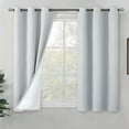 thumbnail image 1 of Blackout Curtains for Small Window 45 Inch Length 2 Panels, Thermal Insulated Short Bedroom Curtains Soundproof Room Darkening Window Curtain Drapes, Each Curtains 42 Inch Wide, Greyish White, 1 of 15