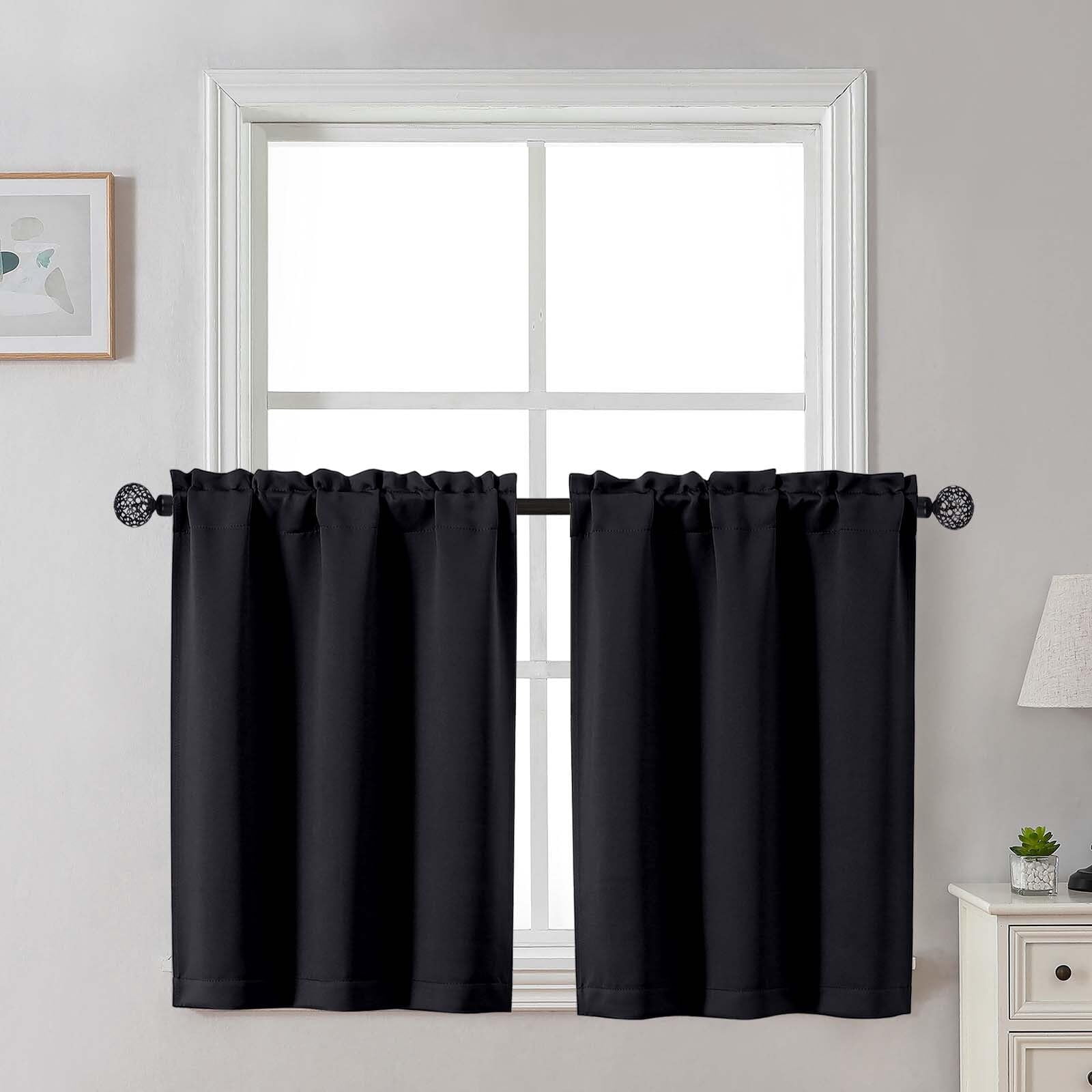 Blackout Curtains for Small Windows, Light Blocking Short Kitchen ...