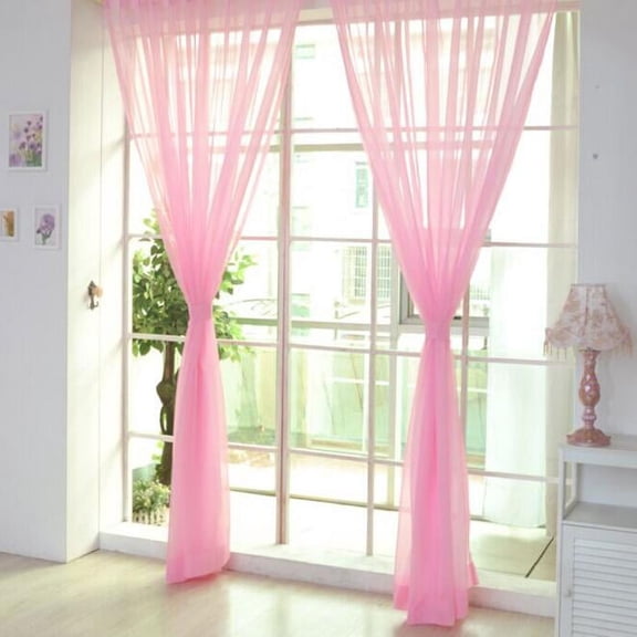 Blackout Curtains Soft Touch Scarf Curtain 2 Panel Window Tulle PCS PK Door Pure Sheer Drape Color Home Decor