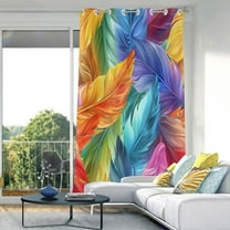 Blackout Curtains Window Curtain for Bedroom Living Room 1 Panel 82"x42" Colorful Feathers