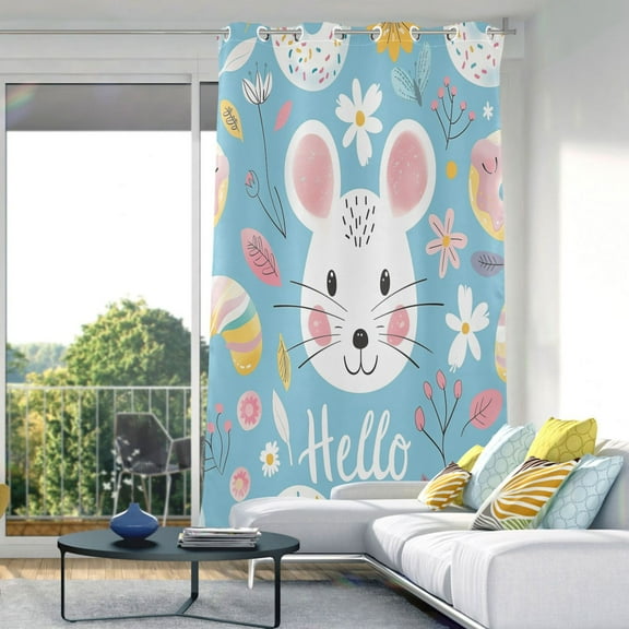 Blackout Curtains Window Curtain for Bedroom Living Room 1 Panel 82"x42" Hello Mouse Face