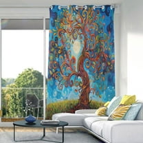 Blackout Curtains Window Curtain for Bedroom Living Room 1 Panel 82"x42" Lift Tree and Moon