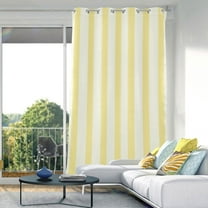 Blackout Curtains Window Curtain for Bedroom Living Room 1 Panel 82"x42" Light Yellow and Off-white Striped