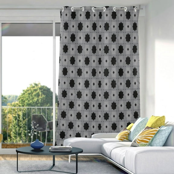 Blackout Curtains Window Curtain for Bedroom Living Room 1 Panel 82"x42" Octagon and Square