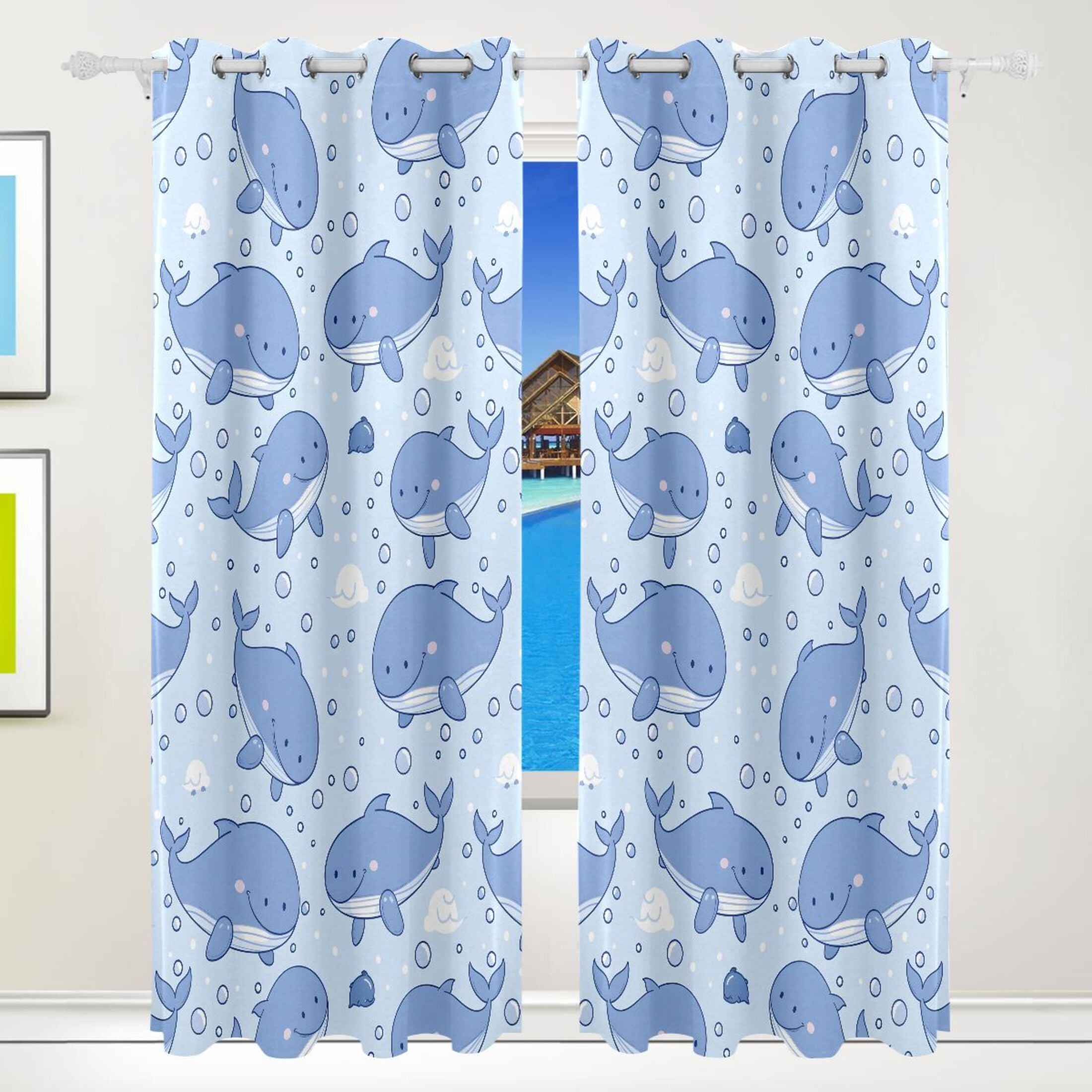 Blackout Curtains for Bedroom 84x55 in 2 Panels Drapes Grommet for