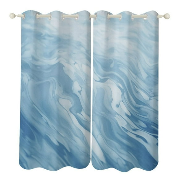 Blackout Curtains for Bedroom Colorful Marble Pattern Full Room Darkening Grommet Curtains for Living Room,Thermal Insulated Ombre Drapes