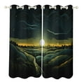 thumbnail image 1 of Blackout Curtains for Bedroom Green Fields Full Room Darkening Grommet Curtains for Living Room,Thermal Insulated Ombre Drapes, 1 of 7