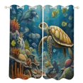 thumbnail image 1 of Blackout Curtains for Bedroom Ocean World Turtle Full Room Darkening Grommet Curtains for Living Room,Thermal Insulated Ombre Drapes, 1 of 7
