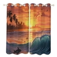 thumbnail image 1 of Blackout Curtains for Bedroom Sunset Jumping Dolphin Full Room Darkening Grommet Curtains for Living Room,Thermal Insulated Ombre Drapes, 1 of 7