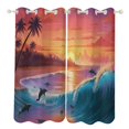 thumbnail image 1 of Blackout Curtains for Bedroom Sunset Jumping Dolphin Full Room Darkening Grommet Curtains for Living Room,Thermal Insulated Ombre Drapes, 1 of 7
