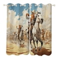 thumbnail image 1 of Blackout Curtains for Bedroom Vintage Western Cowboy Full Room Darkening Grommet Curtains for Living Room,Thermal Insulated Ombre Drapes, 1 of 7