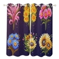 thumbnail image 1 of Blackout Curtains for Bedroom Watercolor Wildflowers Full Room Darkening Grommet Curtains for Living Room,Thermal Insulated Ombre Drapes, 1 of 7