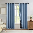 thumbnail image 1 of Blackout Curtains with Black Liner, Thermal Insulated Ring Top Window Drapes for Bedroom and Living Room, Noise Reducing Privacy Curtain Single Panel, 1 of 5