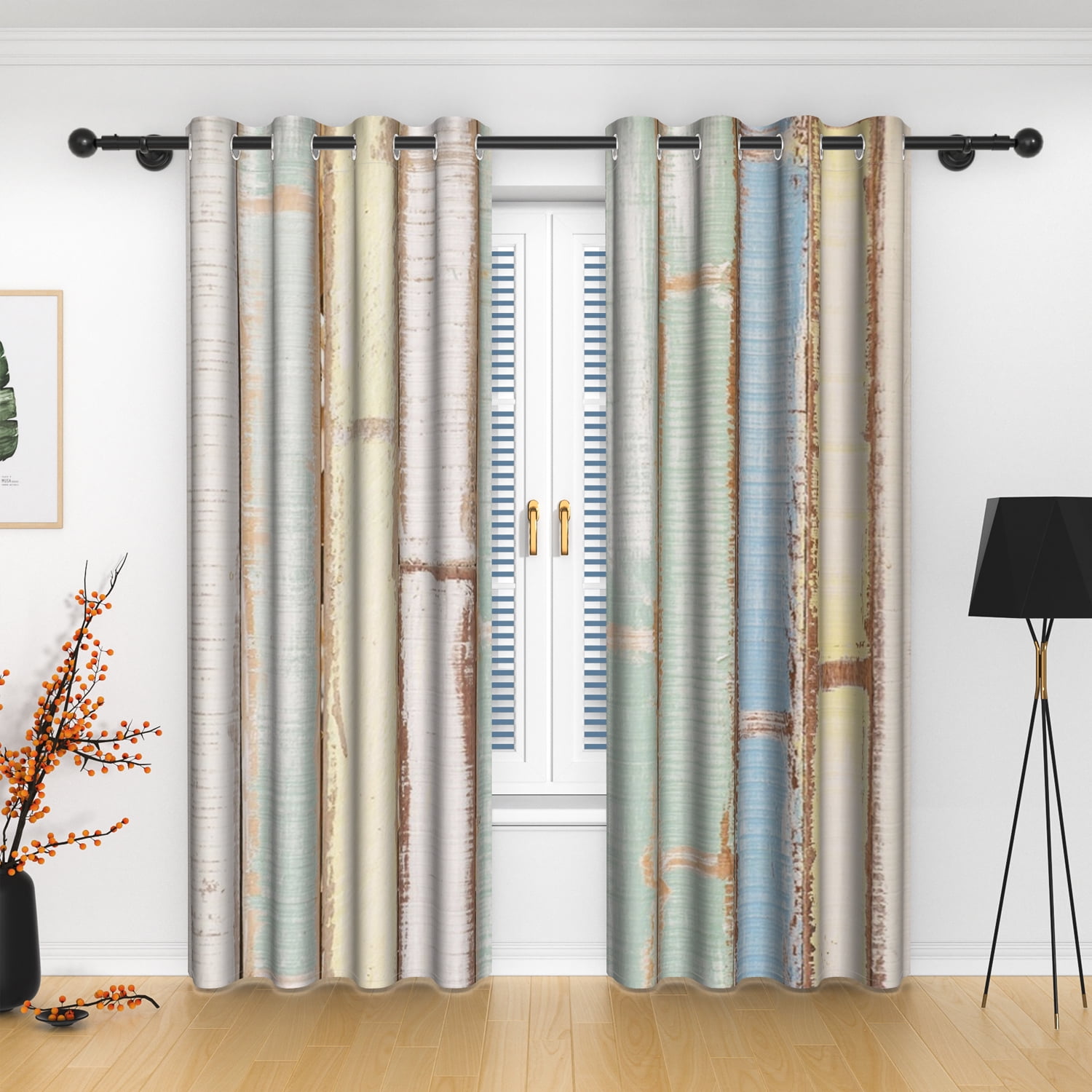 Lfeey Blackout Curtains with Grommets, Light Blocking for Farmhouse Bedroom, 52x84 inch, 2 Panels