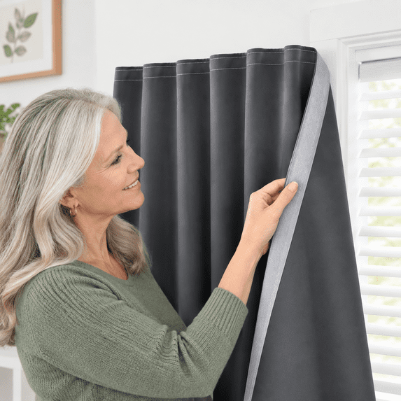 Blackout Curtawith Sadhesive Tape No Rod Drill Easytall Window Cover ...