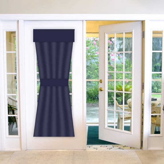Blackout Door Curtain, Privacy Thermal Insulated Window Curtains for Patio Front Door Sidelight Curtain Shade, W26 x L68 inch, 1 Panel, Navy Blue