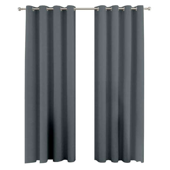 Zudo Homes Modern Gray Textured Vertical Geometric Pattern Rod Pocket Room Darkening Curtain Sets Curtains, 44 in x 84 in (2 Panels)
