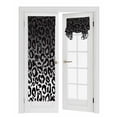 thumbnail image 1 of Blackout Door Curtains for Door Window Ombre Leopard Print Black White Gradient Privacy Thermal Insulated French Door Curtain for Patio Front Door, Tie up Shade, W26 x L70 inch, 1 Panel, 1 of 7