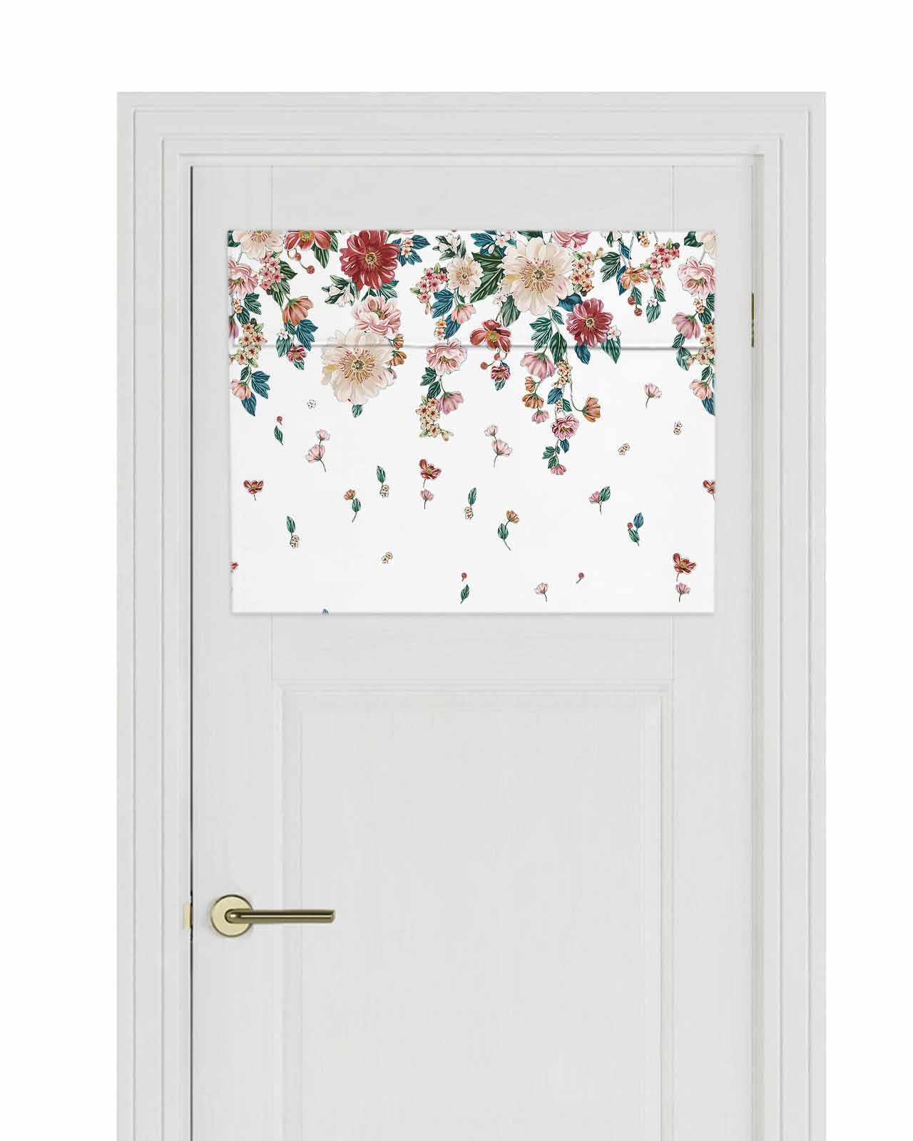 Blackout Door Curtains for Door Window Summer Plants Red Flowers ...