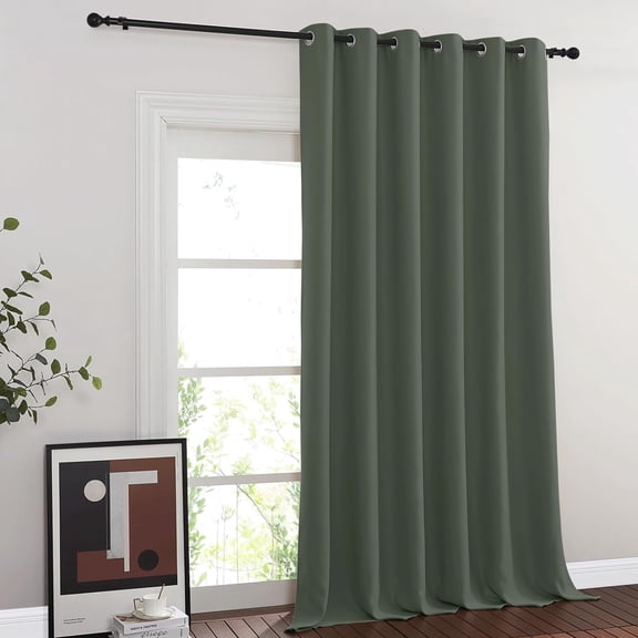 Blackout Drapes for Privacy & Thermal Efficiency, Backdrop & Room Divider, Dark Mallard, 1 Panel, 80" x 144"