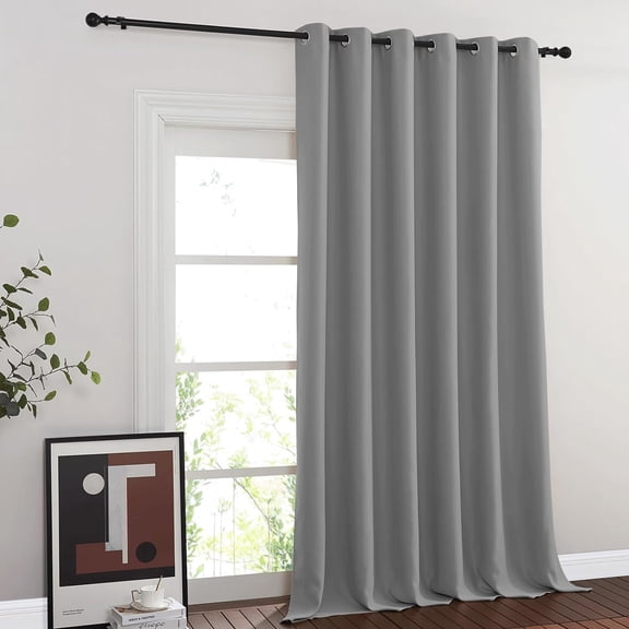 Blackout Drapes for Privacy & Thermal Efficiency, Backdrop & Room Divider, Silver Grey, 1 Panel, 80" x 144"