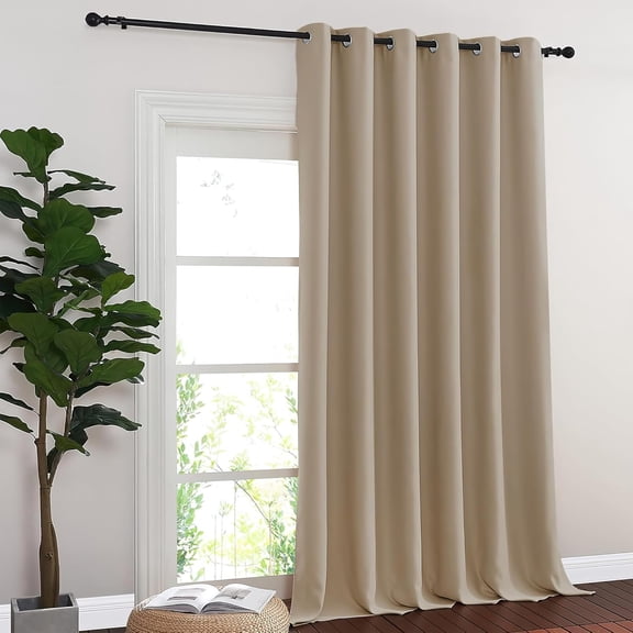 Blackout Drapes for Privacy & Thermal Efficiency, Backdrop & Room Divider, Taupe, 1 Panel, 80" x 144"