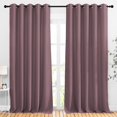 Blackout Dry Rose Curtains & Drapes 90 inches Long for Bedroom Noise