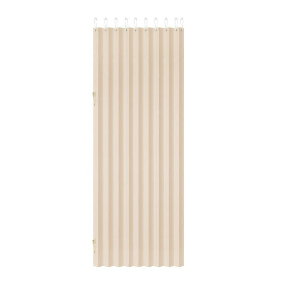 Blackout Fabric Accordion Door,47x78 " Magnetic Room Divider with Hanging Hooks for Bedroom,Closet,Living Room,Beige 1 Panel