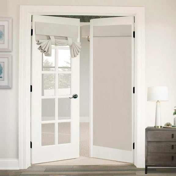 Blackout French Door Curtains, Privacy Door Window Curtains, 26 X 68 Inch Room Darkening Blinds, Thermal Insulated Shades for Bedroom,Home, 1 Panel , White