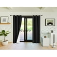 thumbnail image 1 of Blackout Heat And Light Blocking Set of 2 panels Window Curtain Treatment Black Color 84" Long for Bedroom Home Décor, 1 of 3