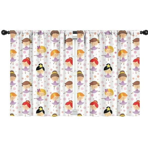 Blackout Kids Curtains,Ballet Princess Girls Pattern Childrens Insulated Curtains Set Of 2,Bedroom Essentials,Toddler Room Decor 42"x54"