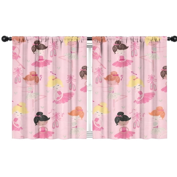 Blackout Kids Curtains,Ballet Princess Pattern Childrens Insulated Curtains Set Of 2,Bedroom Essentials,Toddler Room Decor 42"x54"