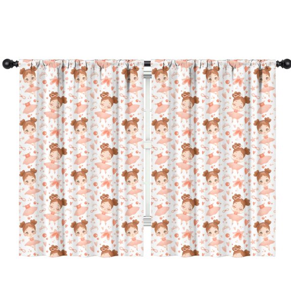 Blackout Kids Curtains,Ballet Princess Pattern Childrens Insulated Curtains Set Of 2,Bedroom Essentials,Toddler Room Decor 42"x63"