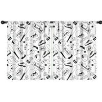 Blackout Kids Curtains,Baseball Doodle Pattern Childrens Insulated Curtains Set Of 2,Bedroom Essentials,Toddler Room Decor 42"x54"