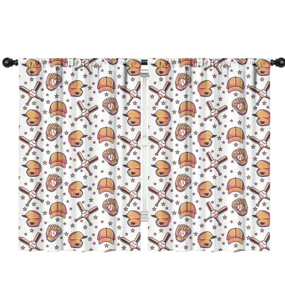 Blackout Kids Curtains,Baseball Hats Pattern Childrens Insulated Curtains Set Of 2,Bedroom Essentials,Toddler Room Decor 42"x63"