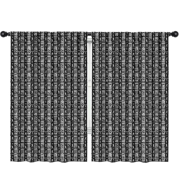 Blackout Kids Curtains,Baseballs Quotes Black Pattern Children's Insulated Curtains Set Of 2,Bedroom Essentials,Toddler Room Decor 52"x84"
