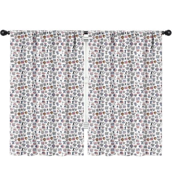 Blackout Kids Curtains,Baseballs and Quotes White Children's Insulated Curtains Set Of 2,Bedroom Essentials,Toddler Room Decor 52"x84"