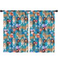 thumbnail image 1 of Blackout Kids Curtains,Basset Hound Dog and Flower Childrens Insulated Curtains Set Of 2,Bedroom Essentials,Toddler Room Decor 52"x84"(132x213cm), 1 of 4