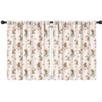 Blackout Kids Curtains,Beige Fairy Mushroom Pattern Childrens Insulated Curtains Set Of 2,Bedroom Essentials,Toddler Room Decor 42"x54"