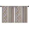 thumbnail image 1 of Blackout Kids Curtains,Beige Geometric Triangle Stripe Pattern Childrens Insulated Curtains Set Of 2,Bedroom Essentials,Toddler Room Decor 42x54in(106x137cm), 1 of 5